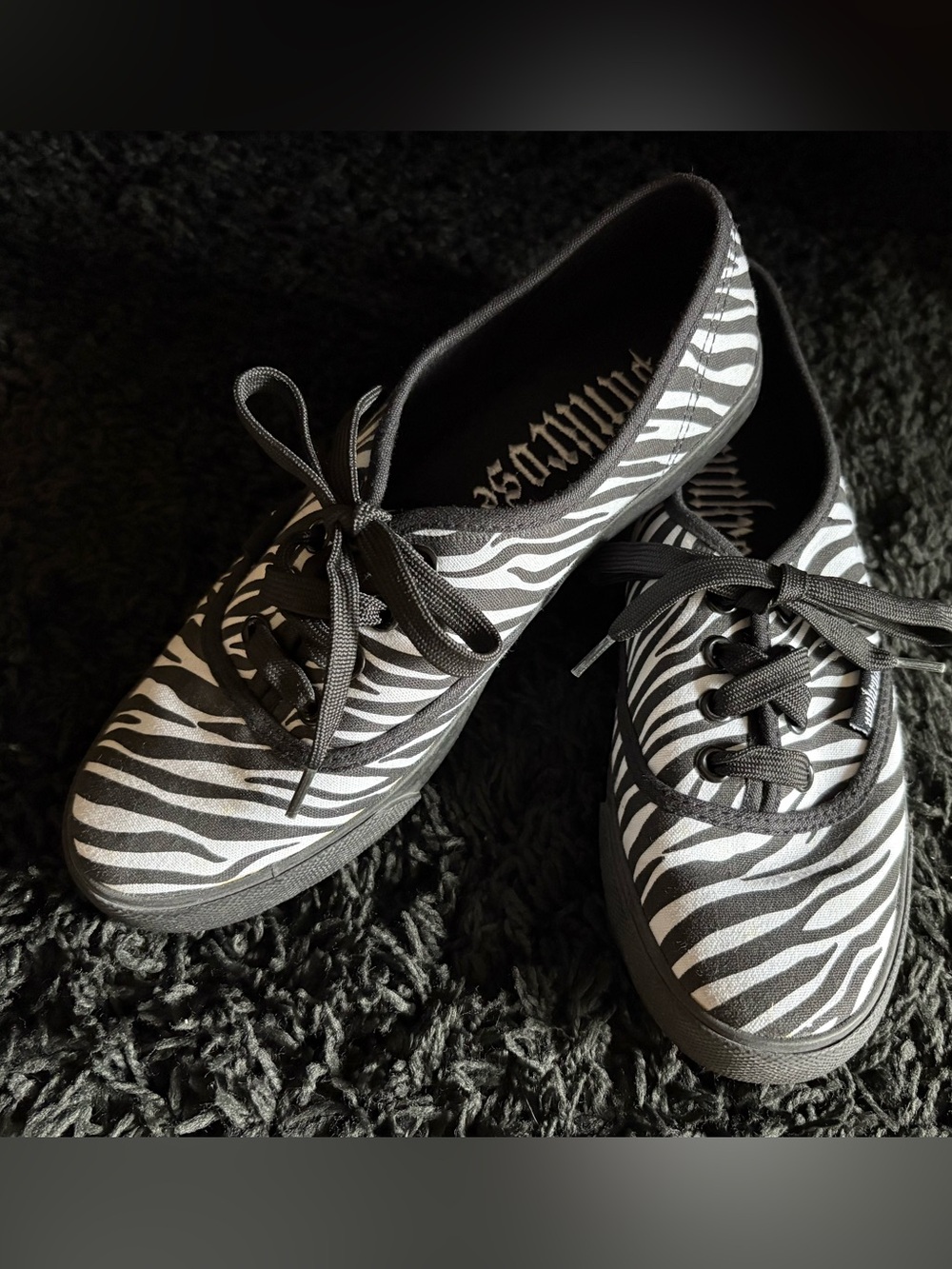 Punkrose Canvas Zabra Sneakers. 6. Punk. Emo. Y2K. Goth. Glam.